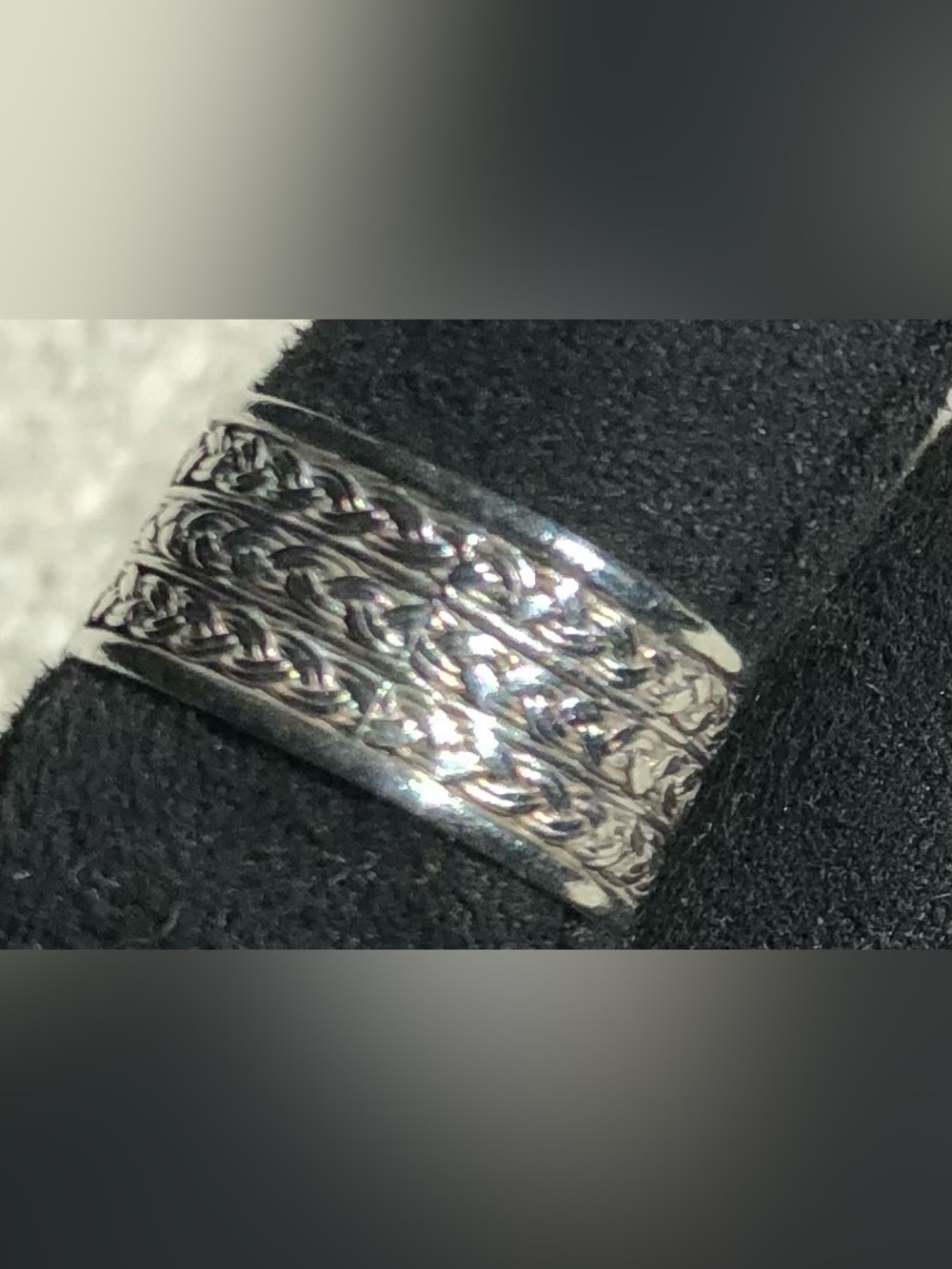 Sterling Silver Braided Pattern Men’s Band Ring Size 9.5